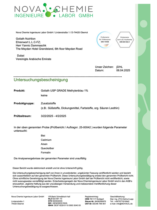 Methylenblau 1% Pharmaqualität 100ml